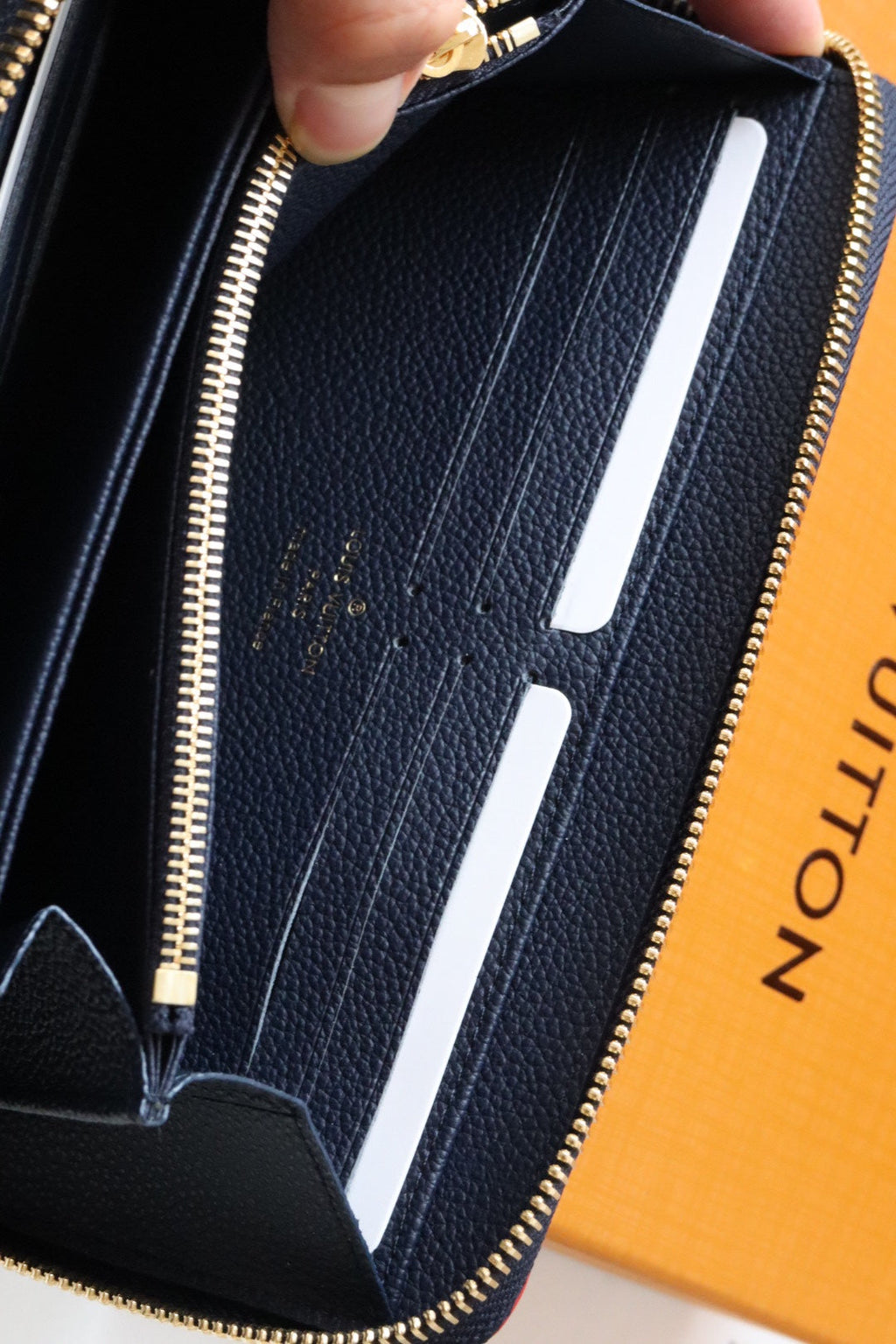 LOUIS VUITTON LV ZIPPY WALLET LONG PURSE BLUE RED EMPREINTE LEATHER