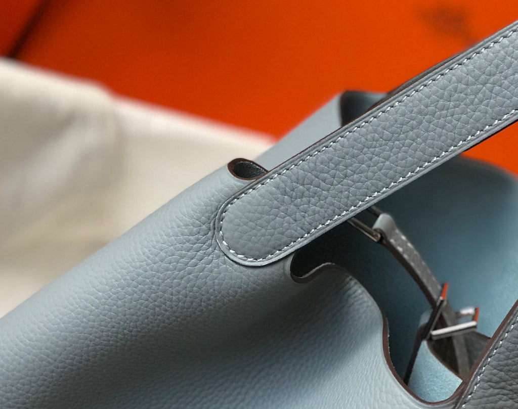 HERMES picotin lock 22 stone blue togo shw