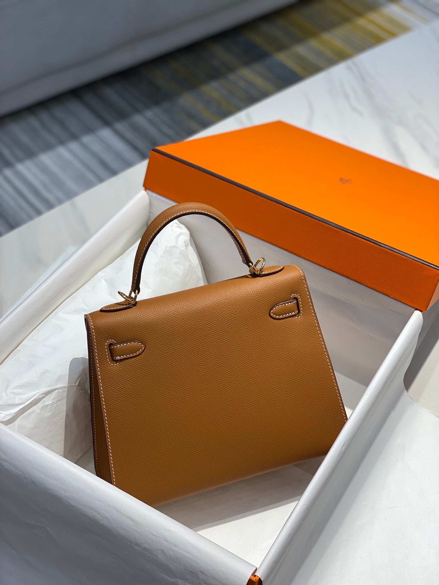 HERMES KELLY 28CM IN GOLD EPSOM CALFSKIN GOLD HARDWARE
