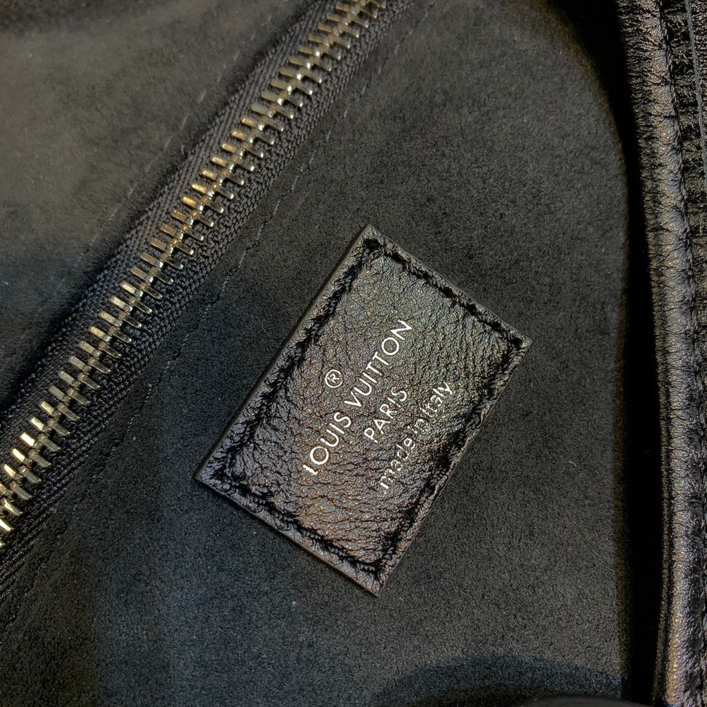 LOUIS VUITTON CARRYALL DARK 39 IN BLACK LAMBSKIN BROWN MONOGRAM TAG