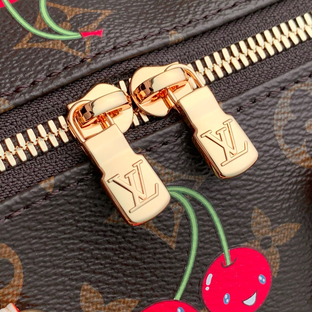 LOUIS VUITTON SPEEDY BANDOULIÈRE 20.5 BAG IN BROWN CANVAS CHERRY PRINTED