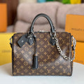 LOUIS VUITTON LV 25S SPEEDY SOFT 30 IN BROWN MONOGRAM CANVAS AND CALFSKIN SILVER HARDWARE