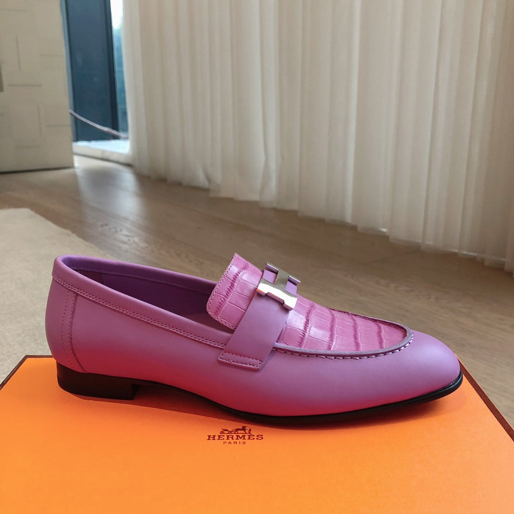HERMES PARIS LOAFER LILAC CALFSKIN