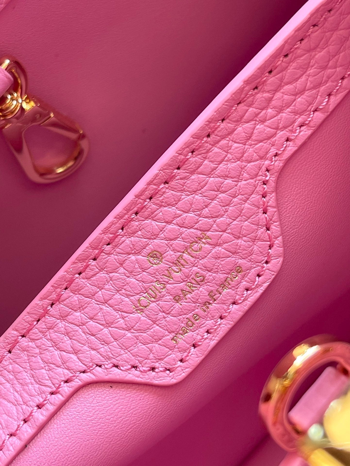 LOUIS VUITTON CAPUCINES BB 26 IN MARSHMALLOW PINK TAURILLON GOLD HARDWARE
